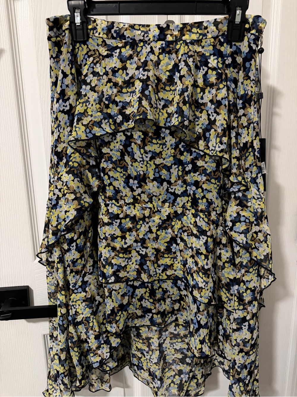 Tommy Hilfiger skirt Black Floral High-Low Ruffle